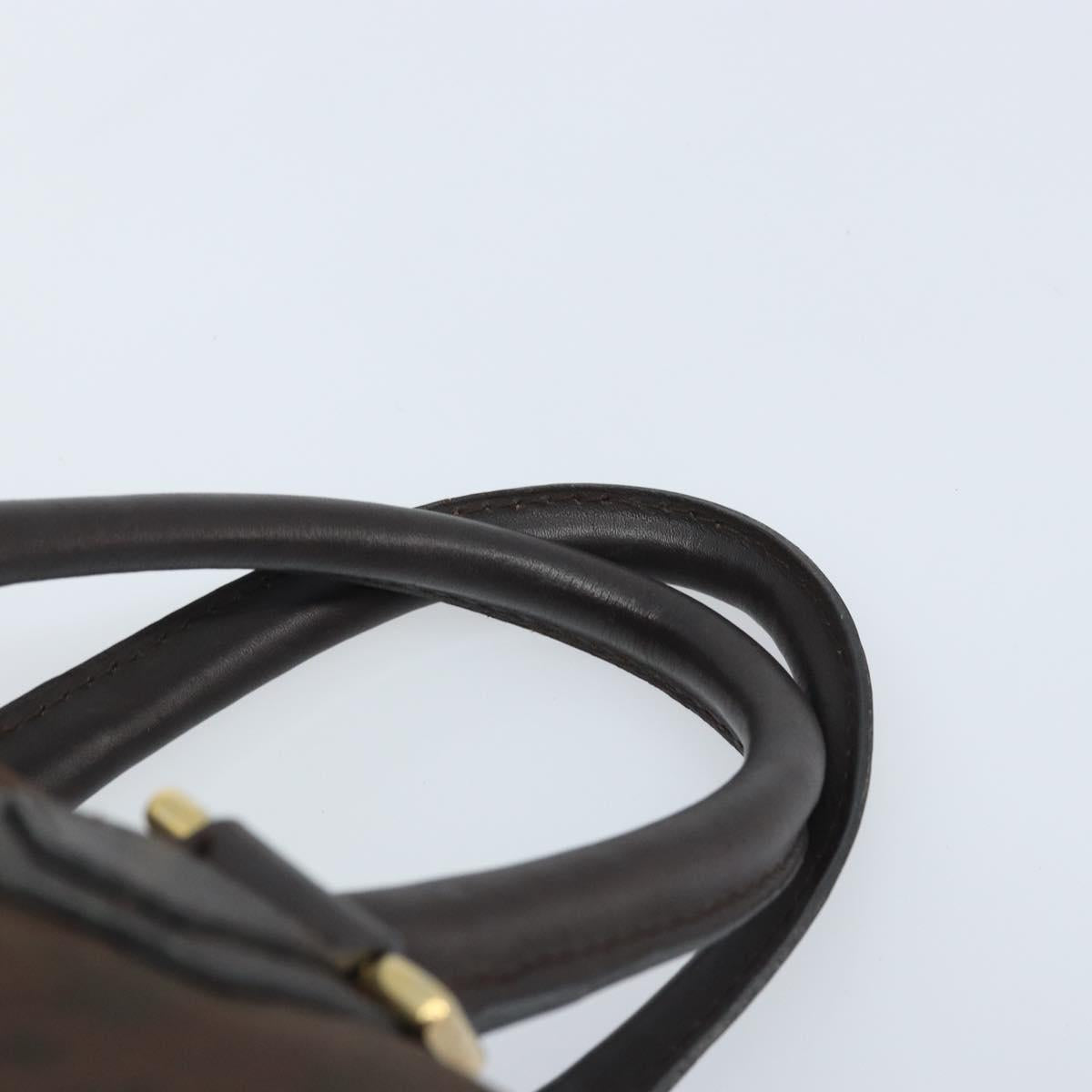 Christian Dior Trotter Canvas Hand Bag Brown Gold Auth mr2225A
