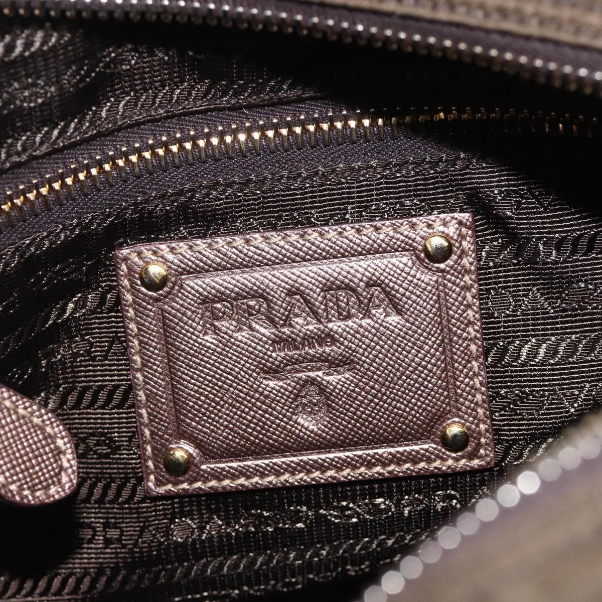 PRADA Shoulder Bag Nylon Khaki Gold Auth mr2228