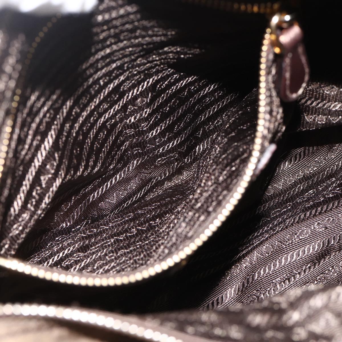 PRADA Shoulder Bag Nylon Khaki Gold Auth mr2228