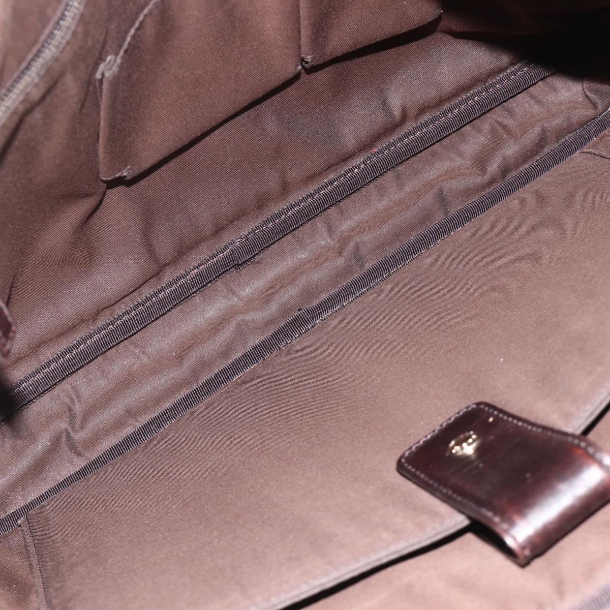 GUCCI Diamante Business Bag Leather Brown Silver 201480 Auth mr2237