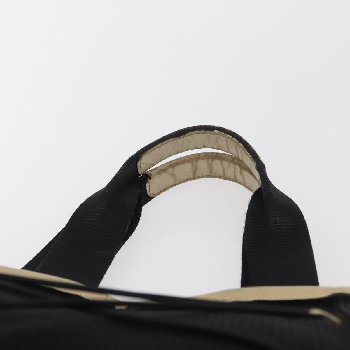 CHANEL Sports Hand Bag Canvas Black Silver CC Auth mr2244