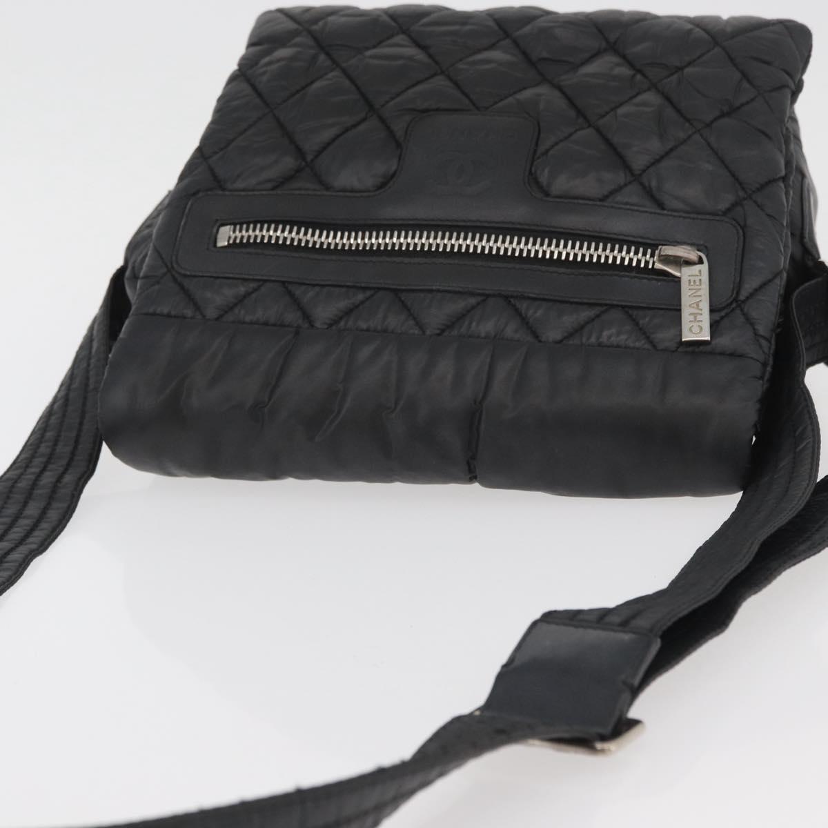 CHANEL Cococoon Shoulder Bag Nylon Black CC Auth mr2250V