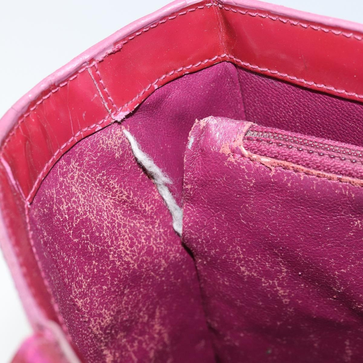 CHANEL Tote Bag Patent leather Red Gold CC Auth mr2255