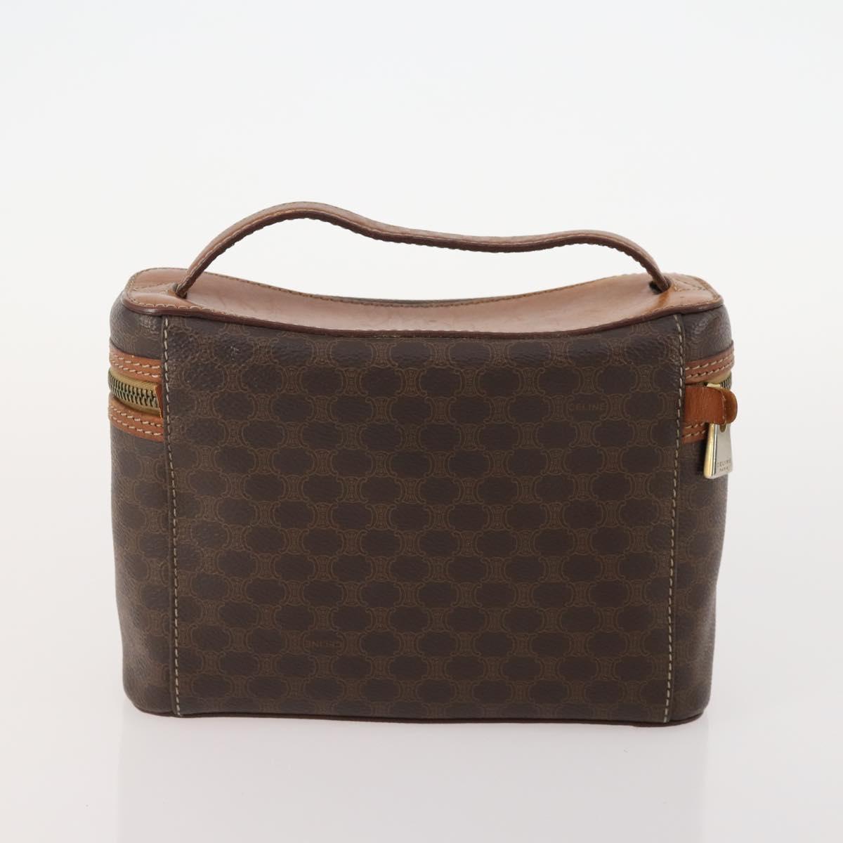 CELINE Macadam Canvas Clutch Bag PVC Leather 5 Set Brown Gold Auth mr2262