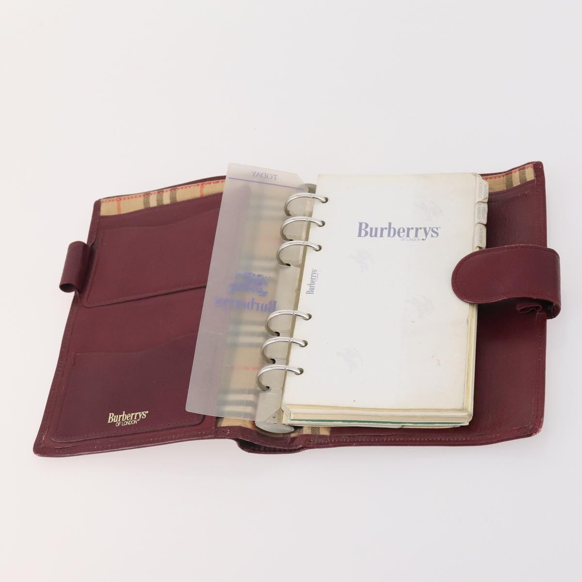 BURBERRY Nova Check Clutch Bag Canvas Leather 3 Set Beige Red Auth mr2263
