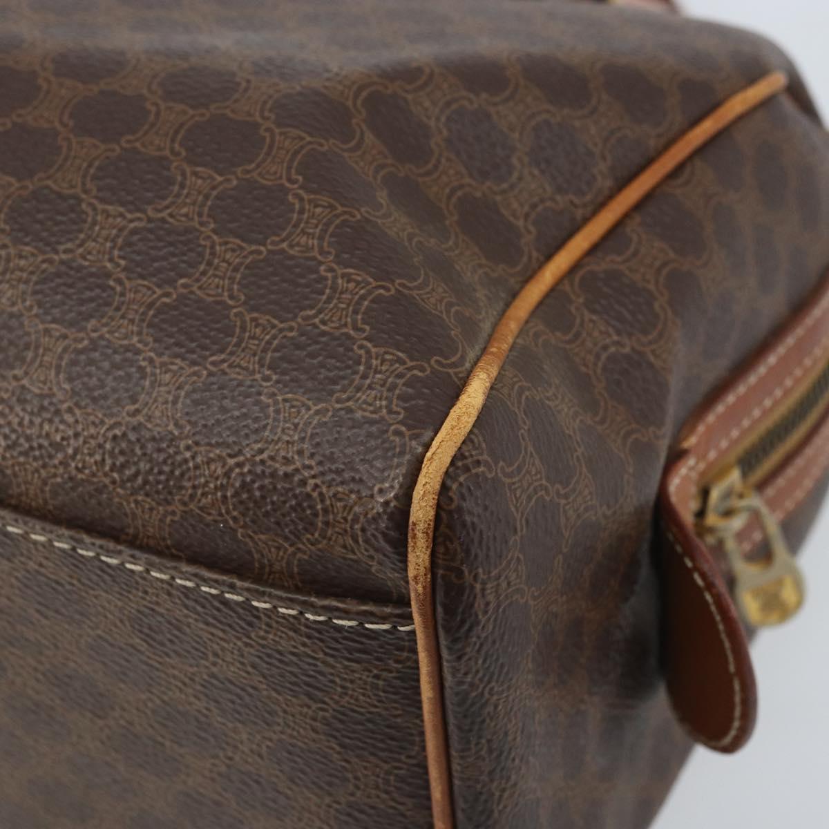 CELINE Macadam Canvas Hand Bag PVC Leather Brown Gold Auth mr2268