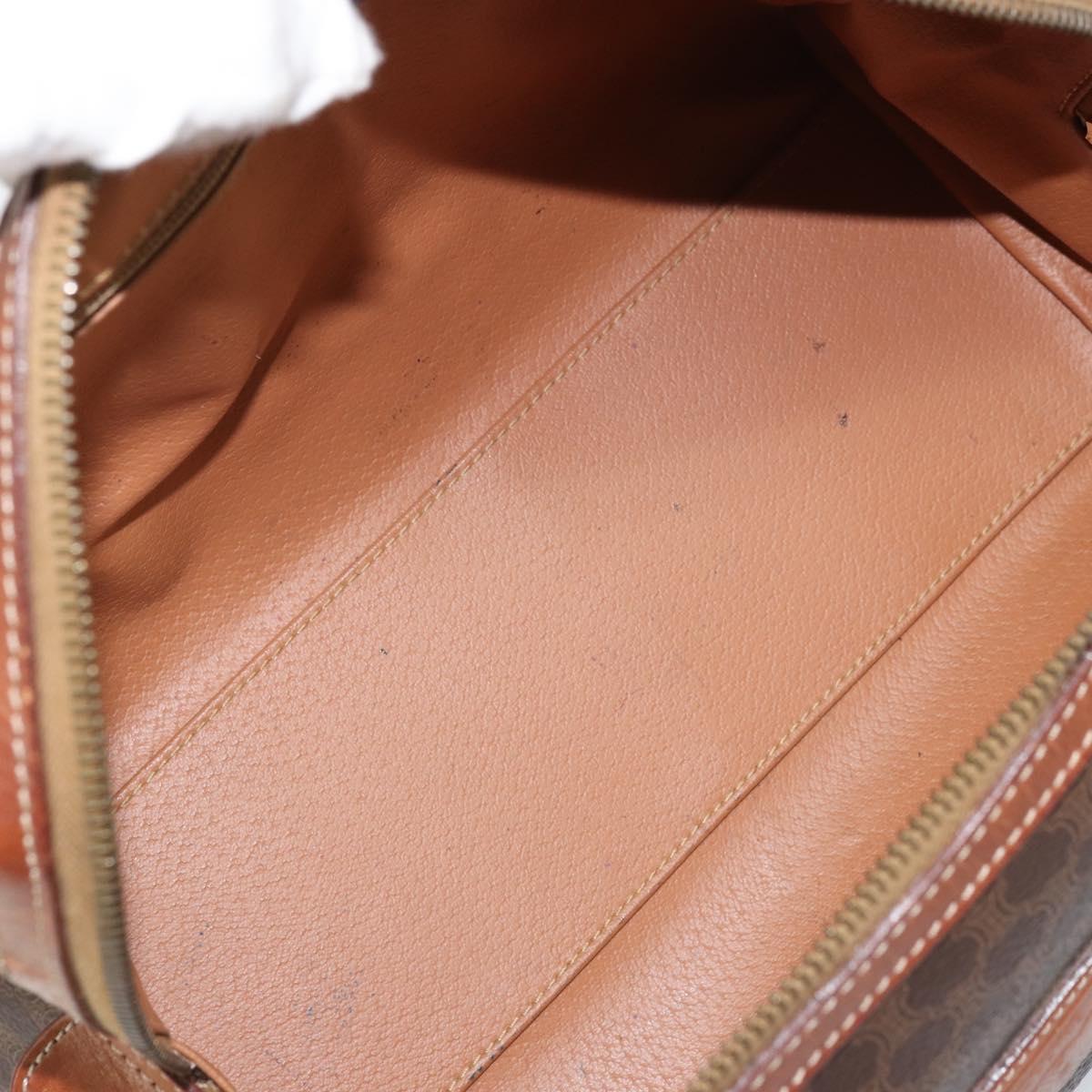 CELINE Macadam Canvas Hand Bag PVC Leather Brown Gold Auth mr2268