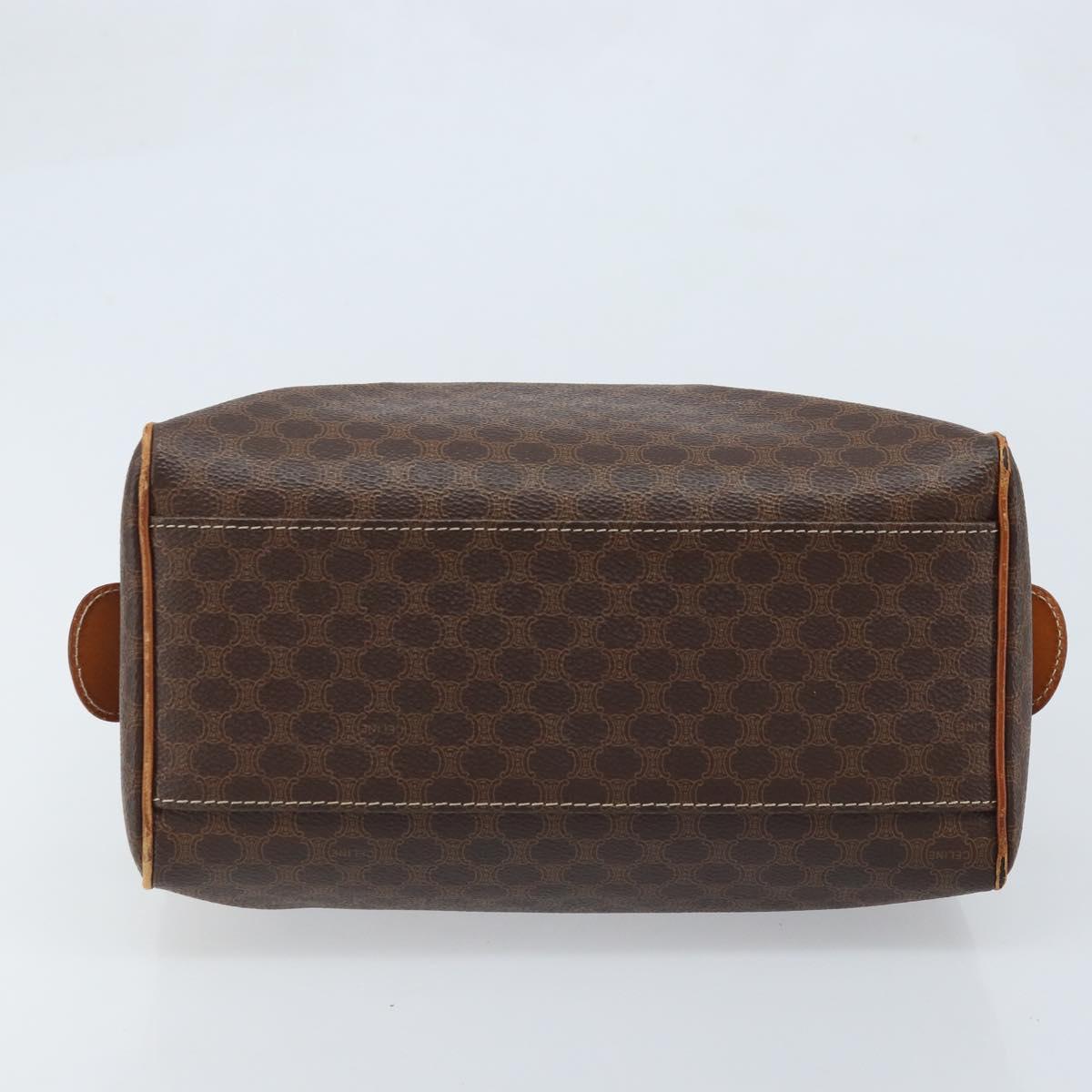 CELINE Macadam Canvas Hand Bag PVC Leather Brown Gold Auth mr2268