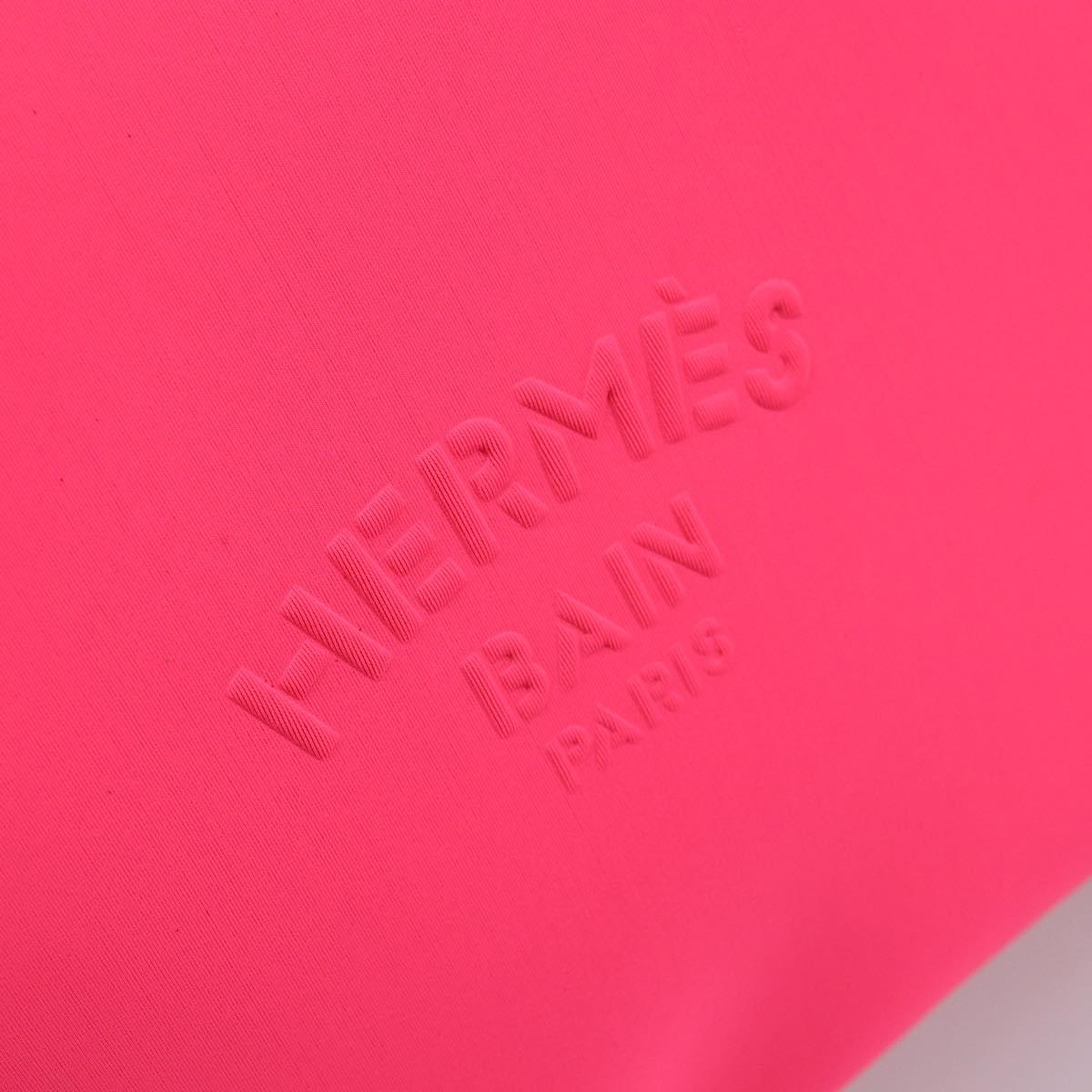 HERMES Neovan GM Clutch Bag Nylon Pink Auth mr2271A