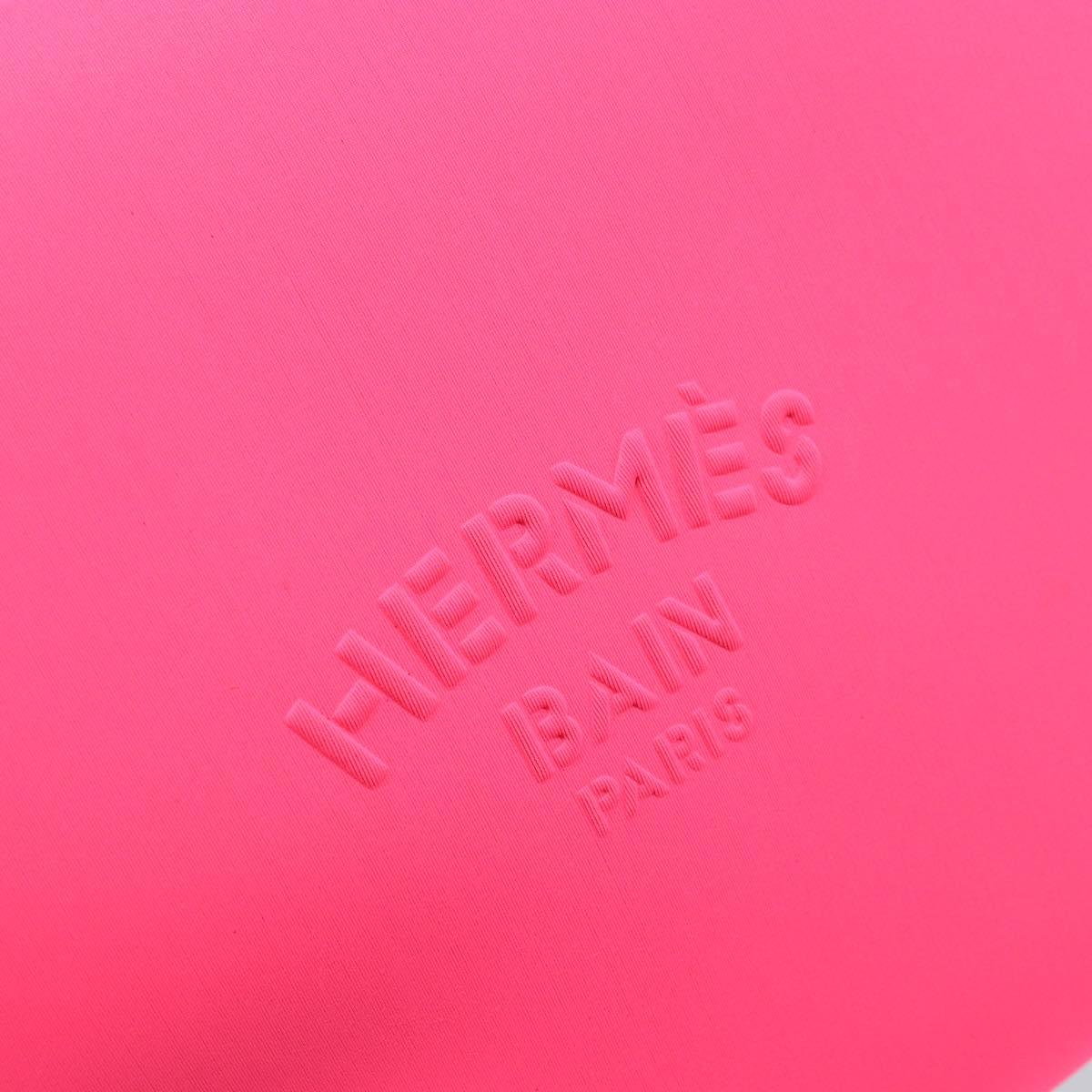 HERMES Neovan GM Clutch Bag Nylon Pink Auth mr2271A