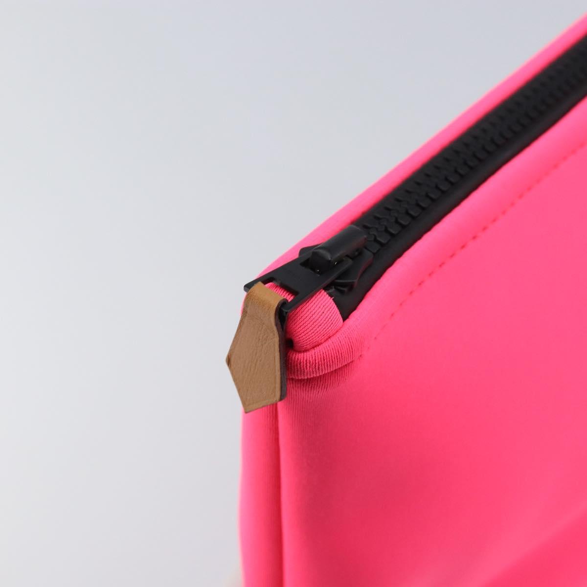 HERMES Neovan GM Clutch Bag Nylon Pink Auth mr2271A