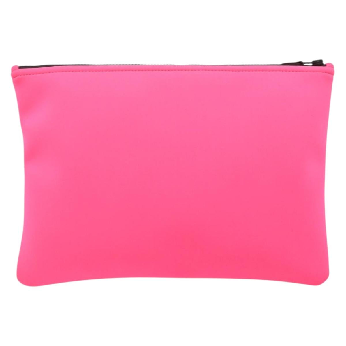 HERMES Neovan GM Clutch Bag Nylon Pink Auth mr2271A