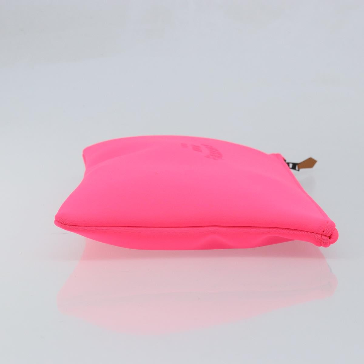 HERMES Neovan GM Clutch Bag Nylon Pink Auth mr2271A