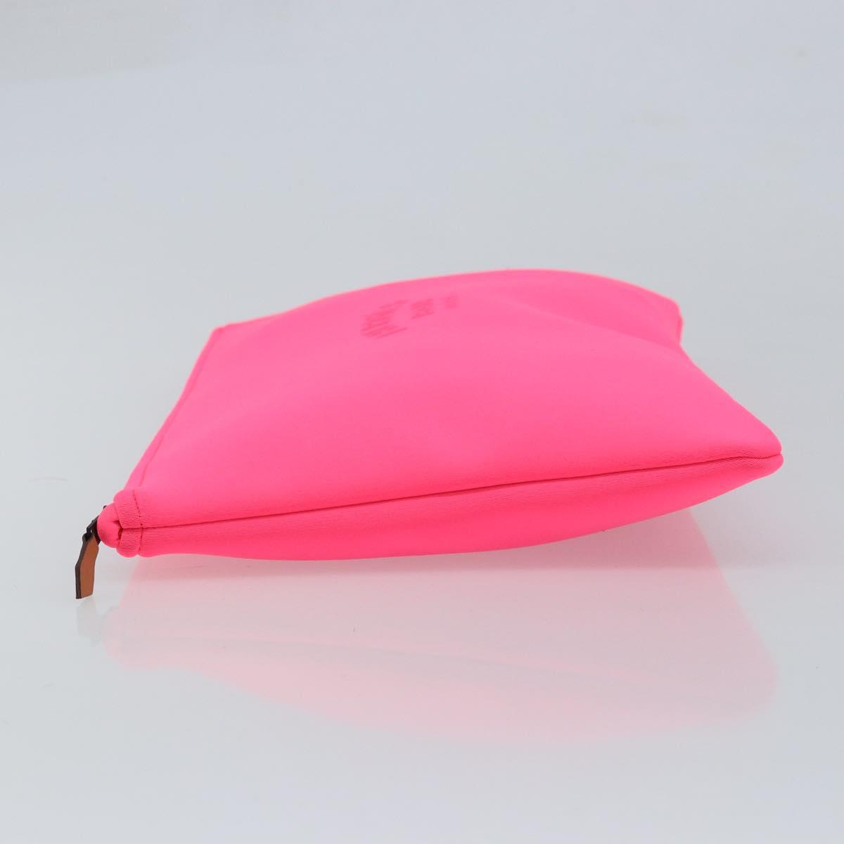 HERMES Neovan GM Clutch Bag Nylon Pink Auth mr2271A
