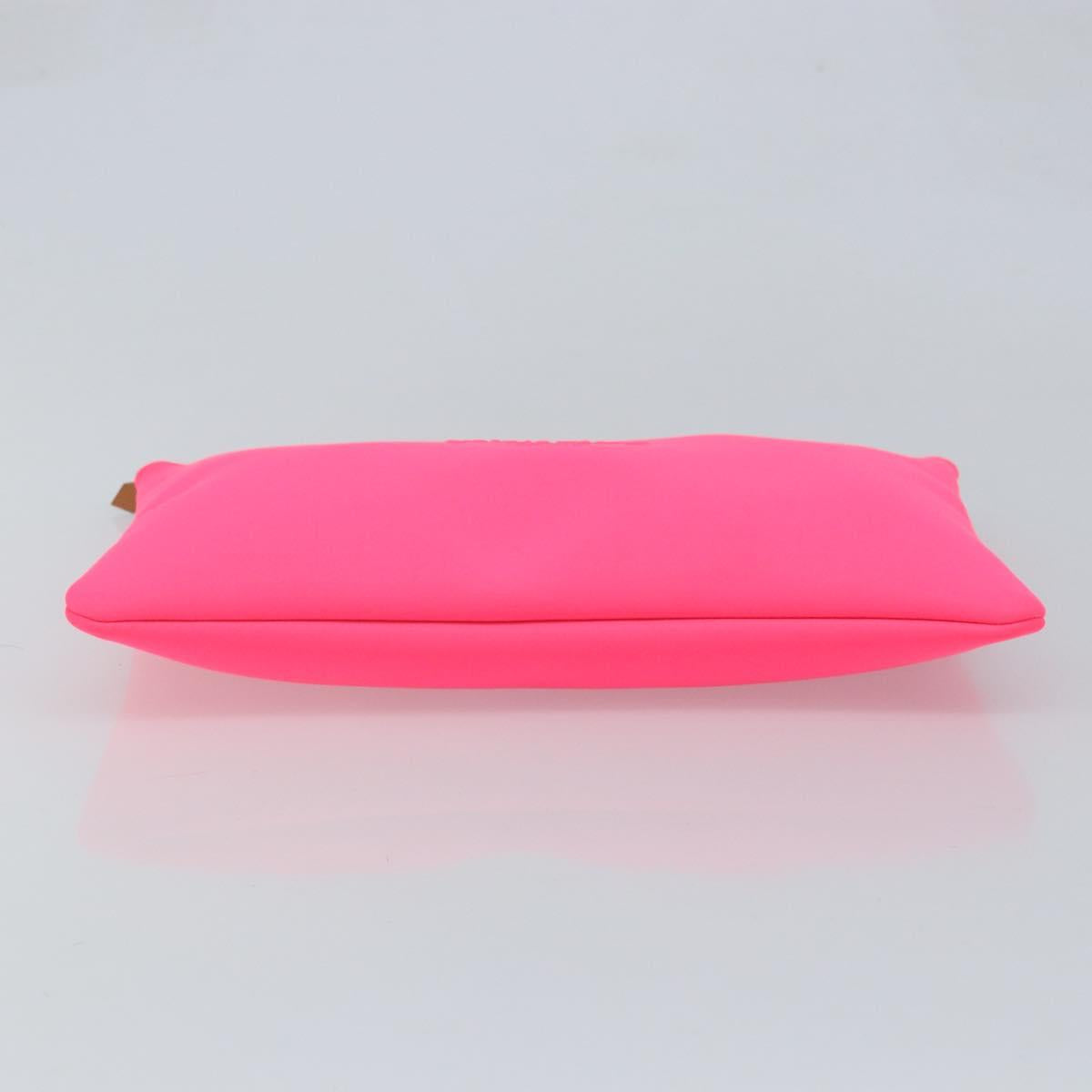 HERMES Neovan GM Clutch Bag Nylon Pink Auth mr2271A