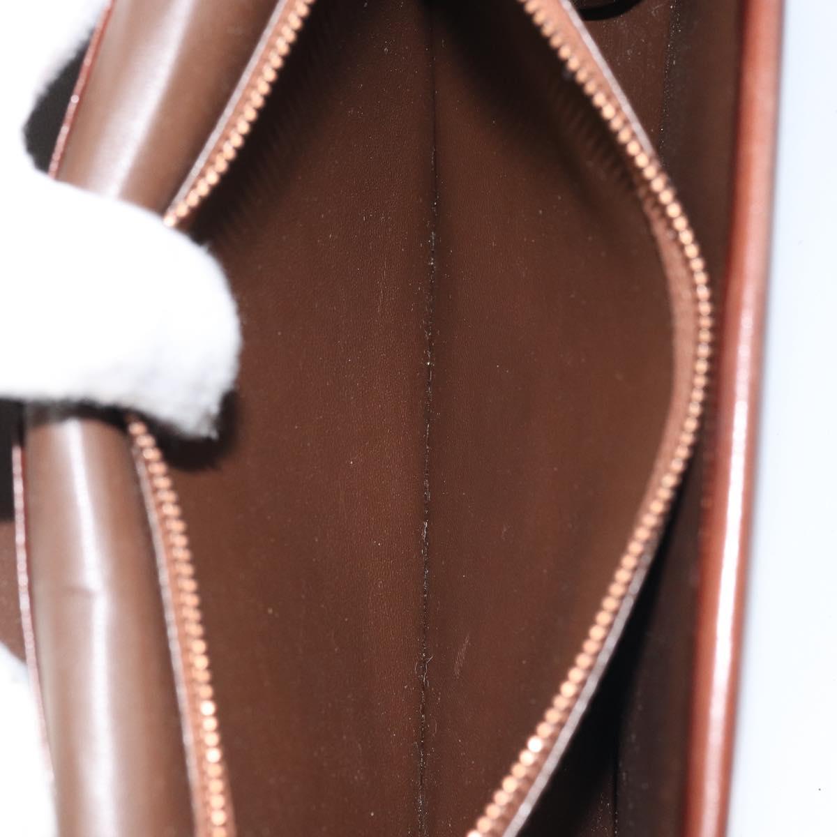 Christian Dior Shoulder Bag Leather Brown Gold Auth mr2273