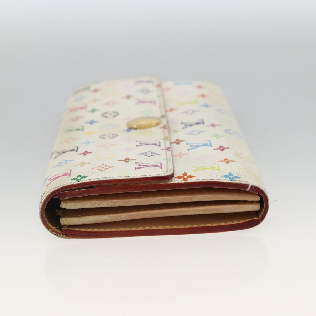 LOUIS VUITTON Monogram Multicolor Wallet 2 Set White LV Auth mr2274