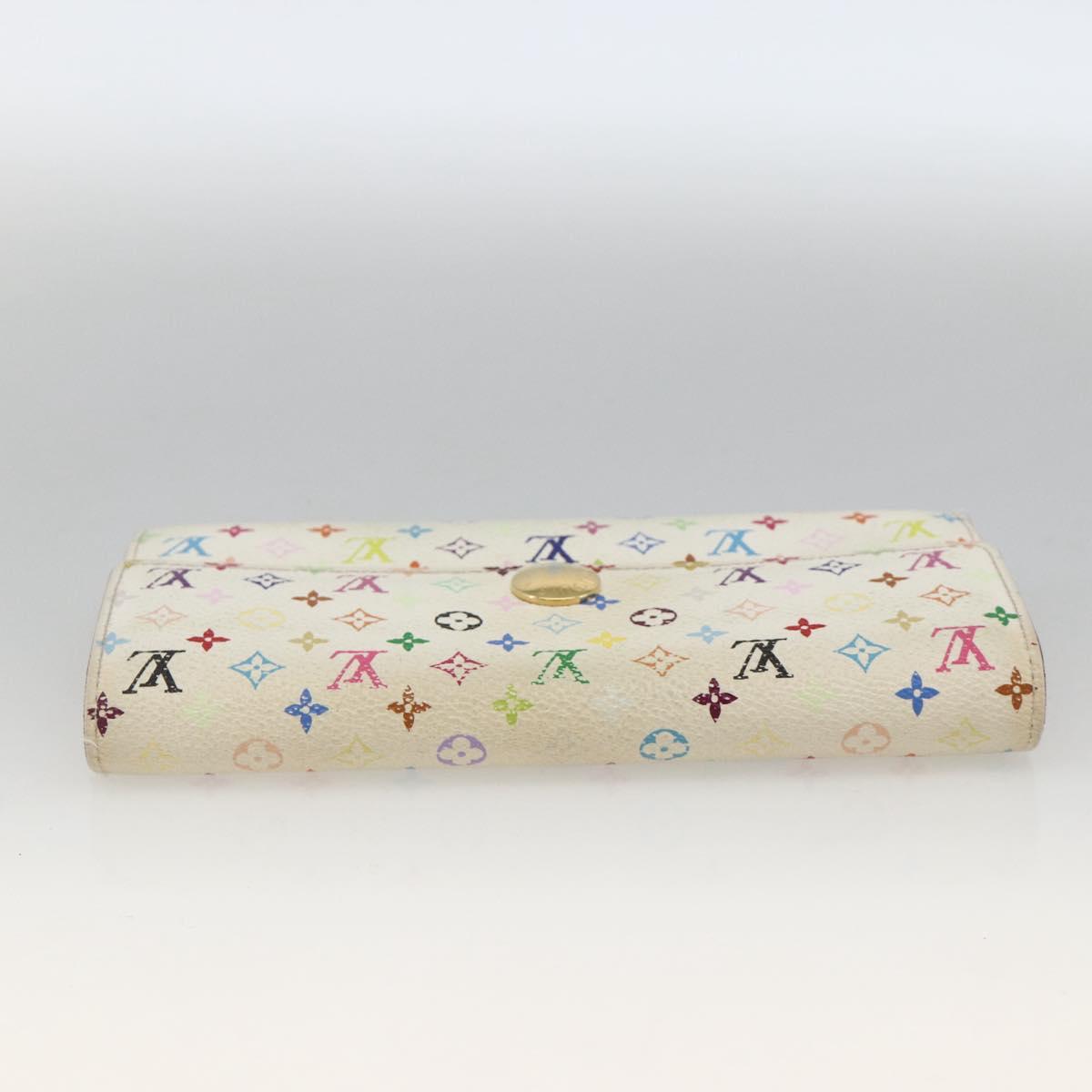 LOUIS VUITTON Monogram Multicolor Wallet 2 Set White LV Auth mr2274