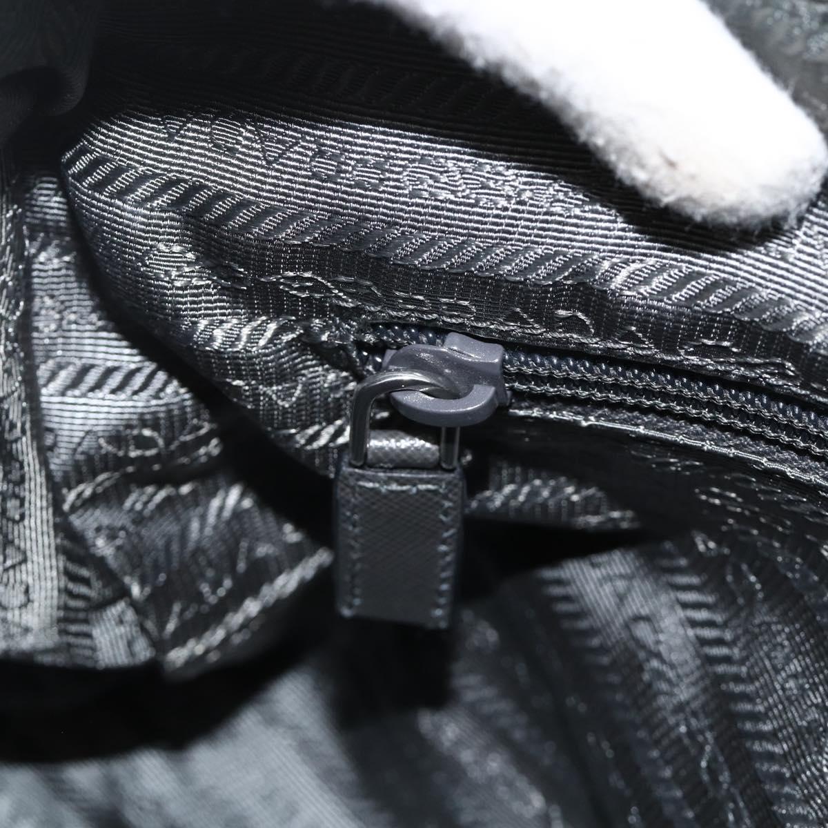 PRADA Shoulder Bag Nylon Gray Silver Auth mr2278A