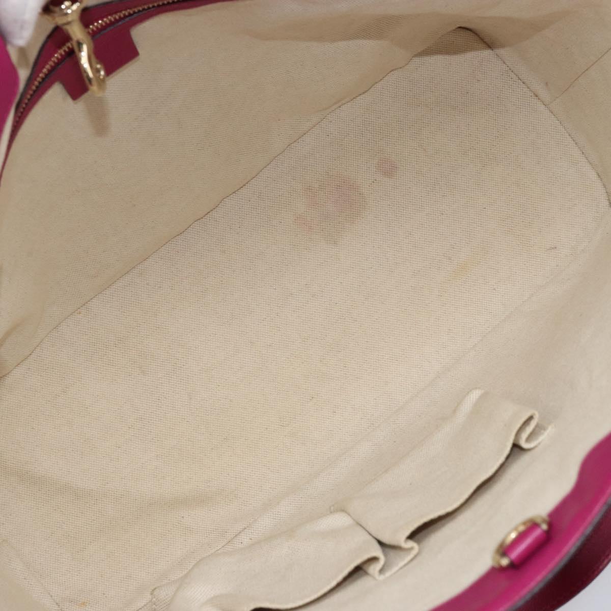GUCCI Micro GG Canvas Tote Bag PVC Red Gold 309613 Auth mr2281