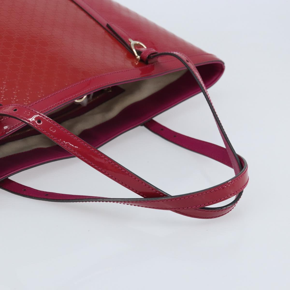 GUCCI Micro GG Canvas Tote Bag PVC Red Gold 309613 Auth mr2281