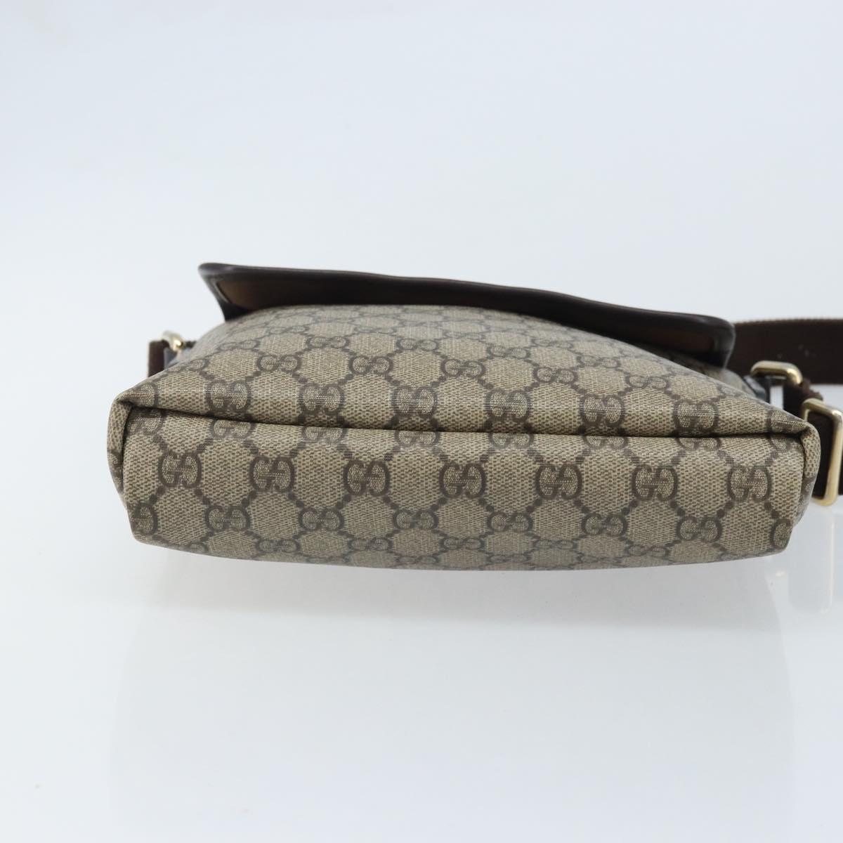 GUCCI GG Supreme Shoulder Bag PVC Gold Beige 223666 Auth mr2283