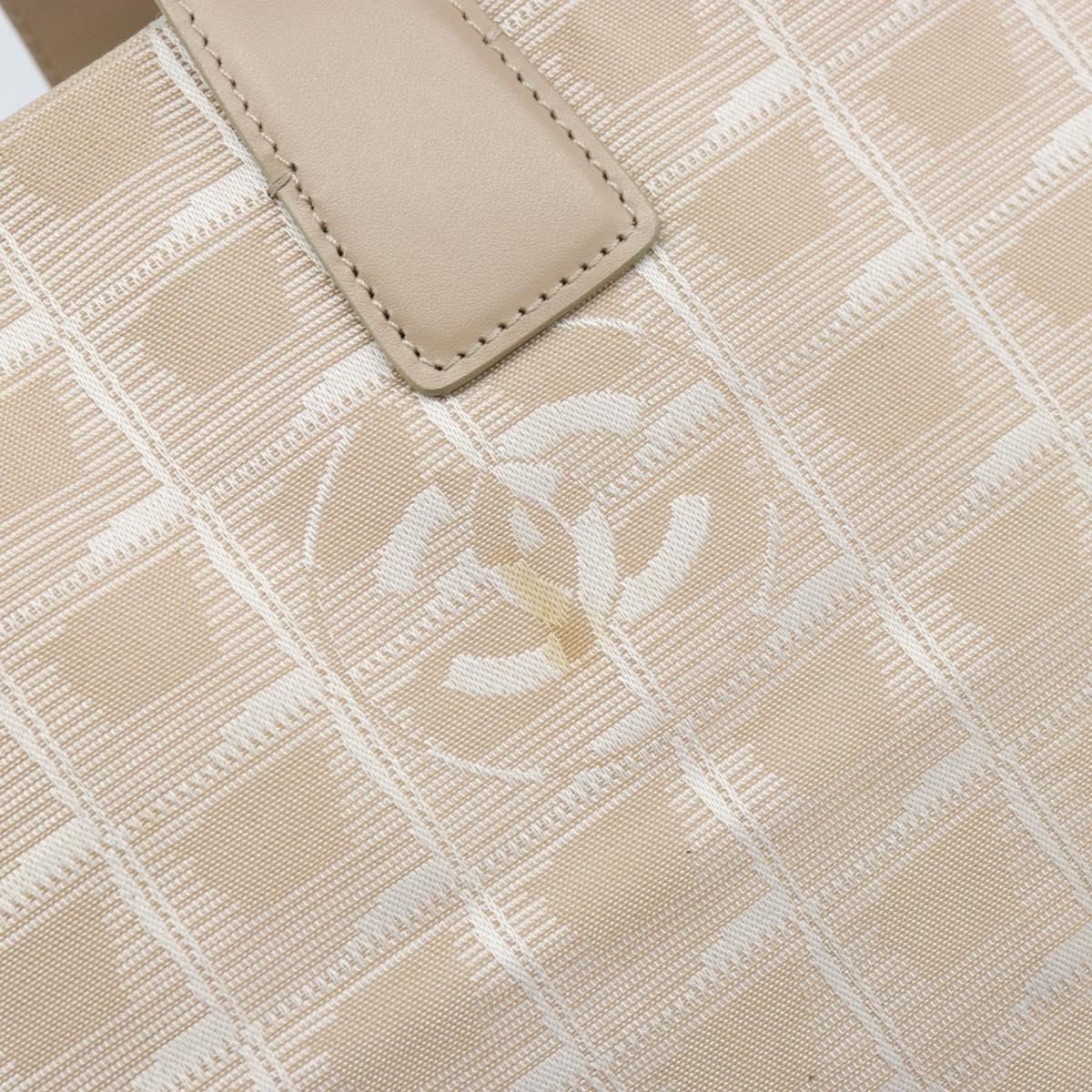 CHANEL Travel Line Tote Bag Nylon Pink Gold CC Auth mr2285