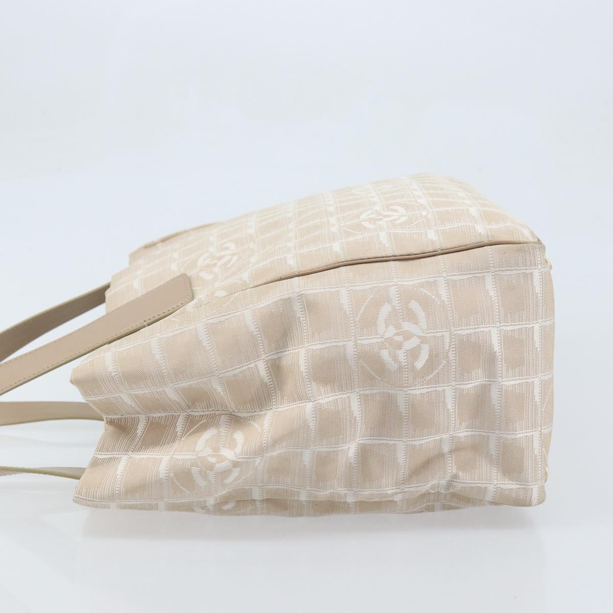 CHANEL Travel Line Tote Bag Nylon Pink Gold CC Auth mr2285