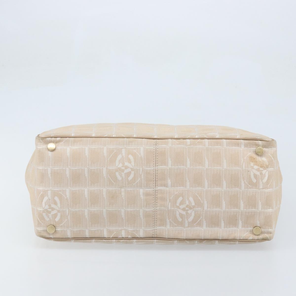 CHANEL Travel Line Tote Bag Nylon Pink Gold CC Auth mr2285