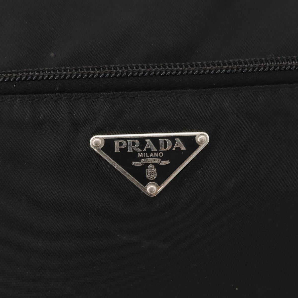 PRADA Shoulder Bag Nylon Black Silver Auth mr2288