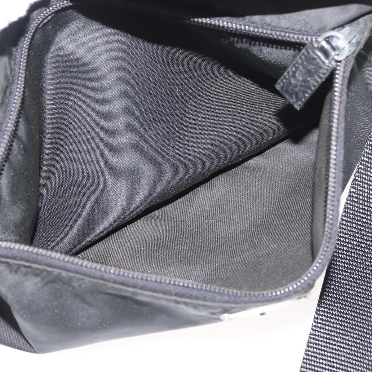 PRADA Shoulder Bag Nylon Black Silver Auth mr2288