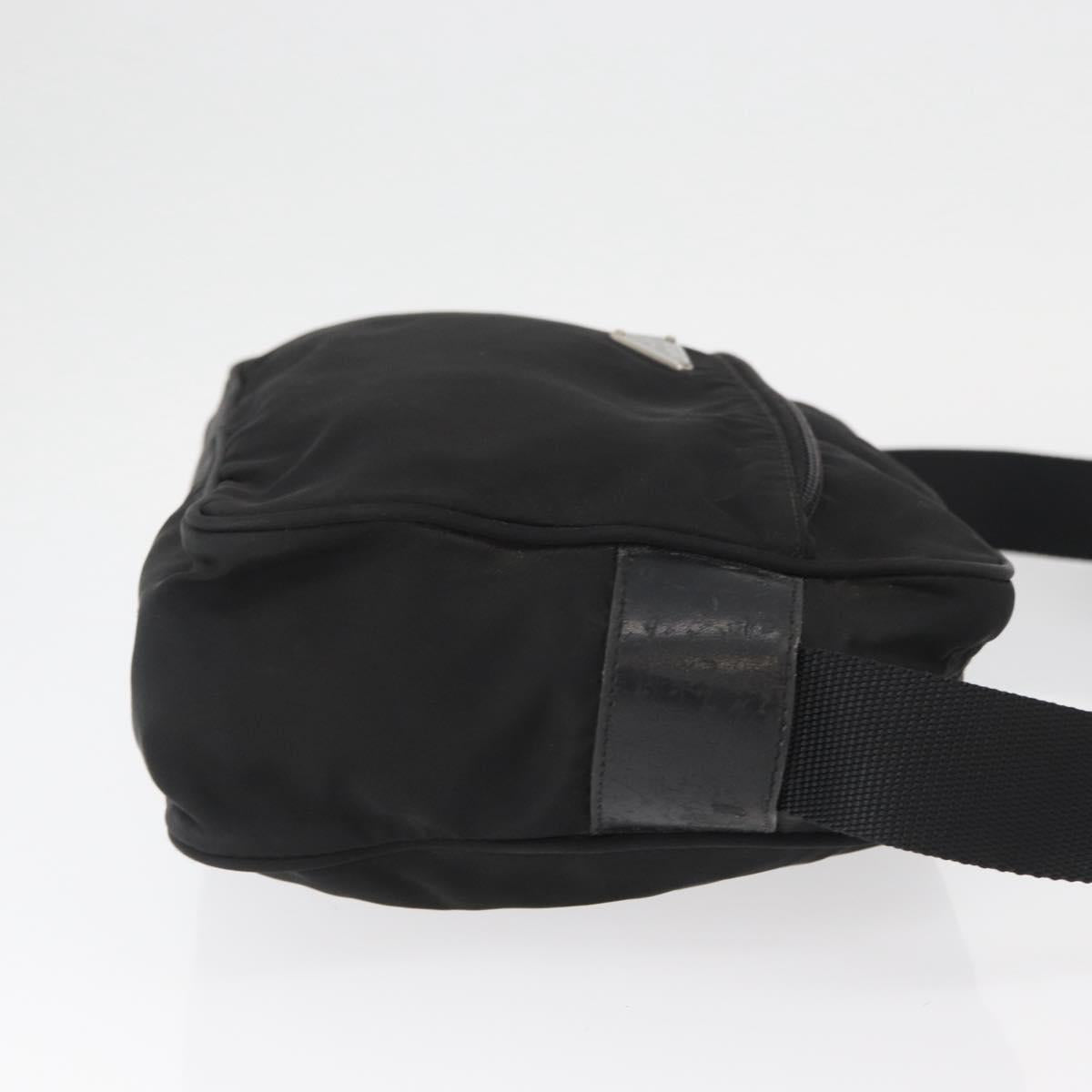 PRADA Shoulder Bag Nylon Black Silver Auth mr2288