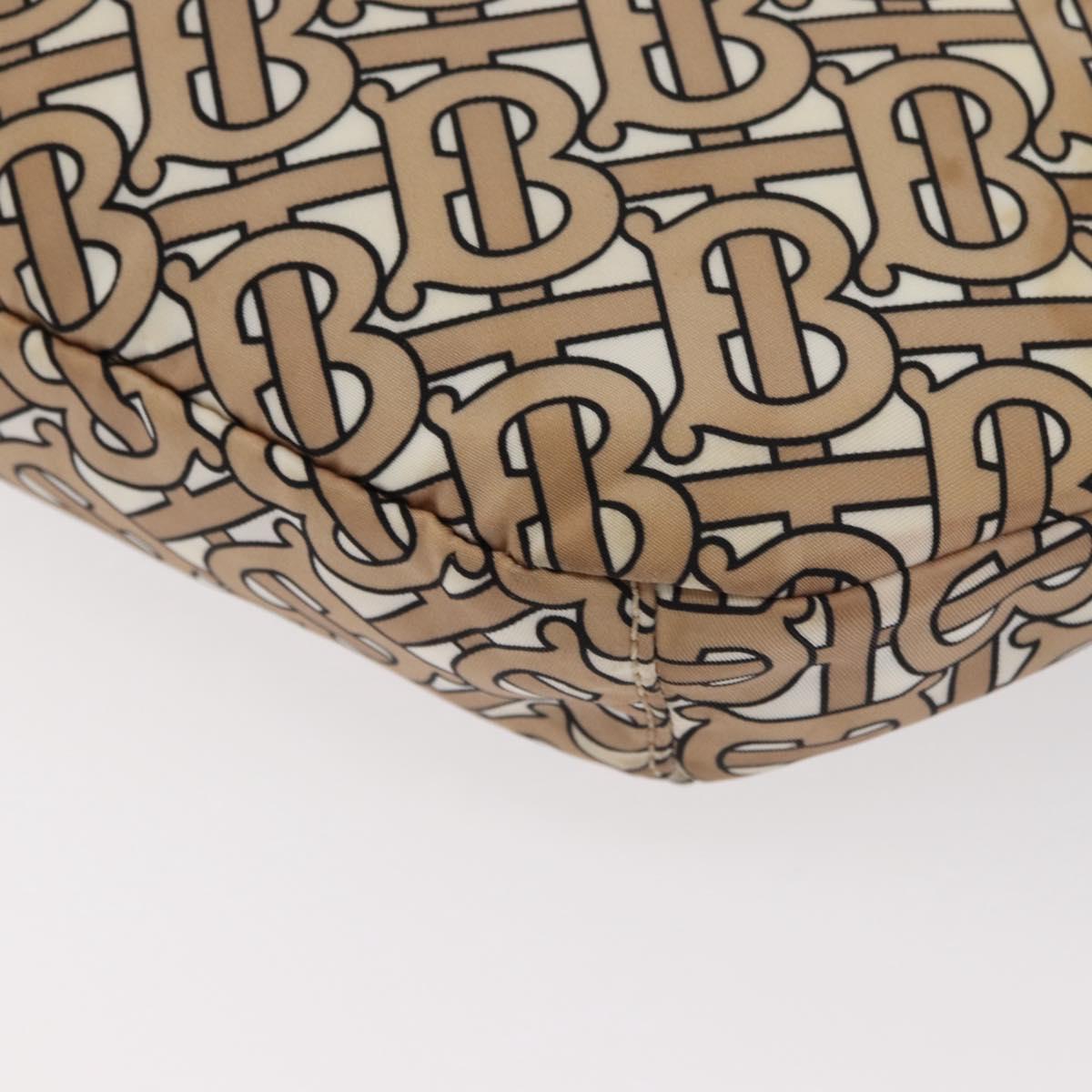 BURBERRY Body Bag Nylon Beige Gold Auth mr2305A
