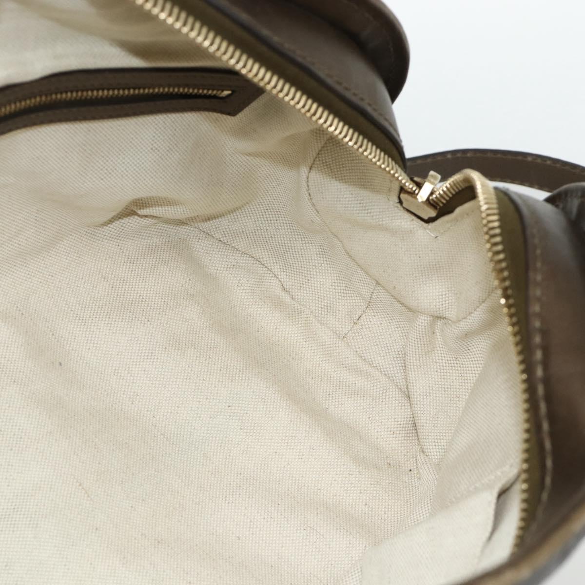 GUCCI GG Canvas Guccissima Hand Bag Leather 2way Brown Gold 269955 Auth mr2307