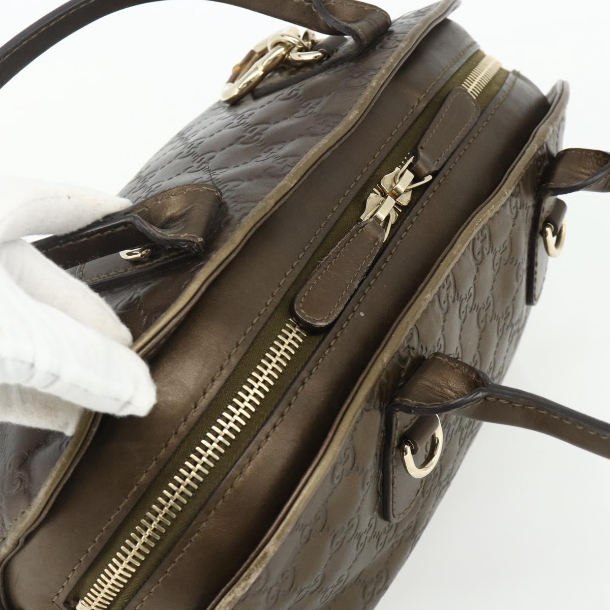 GUCCI GG Canvas Guccissima Hand Bag Leather 2way Brown Gold 269955 Auth mr2307