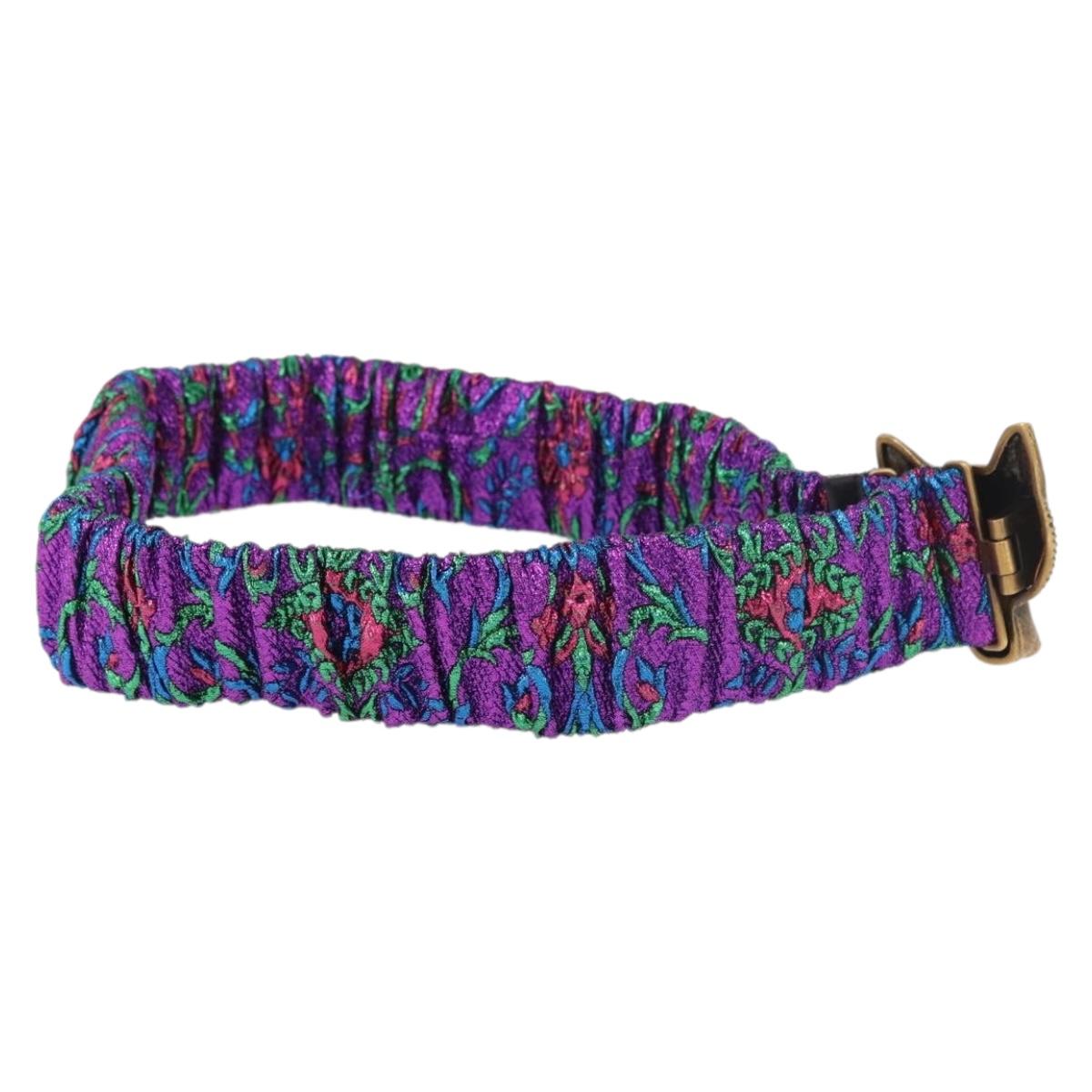 GUCCI Fox Crystal Belt Sequin 29.1"" Purple Gold 214351 Auth mr2309V