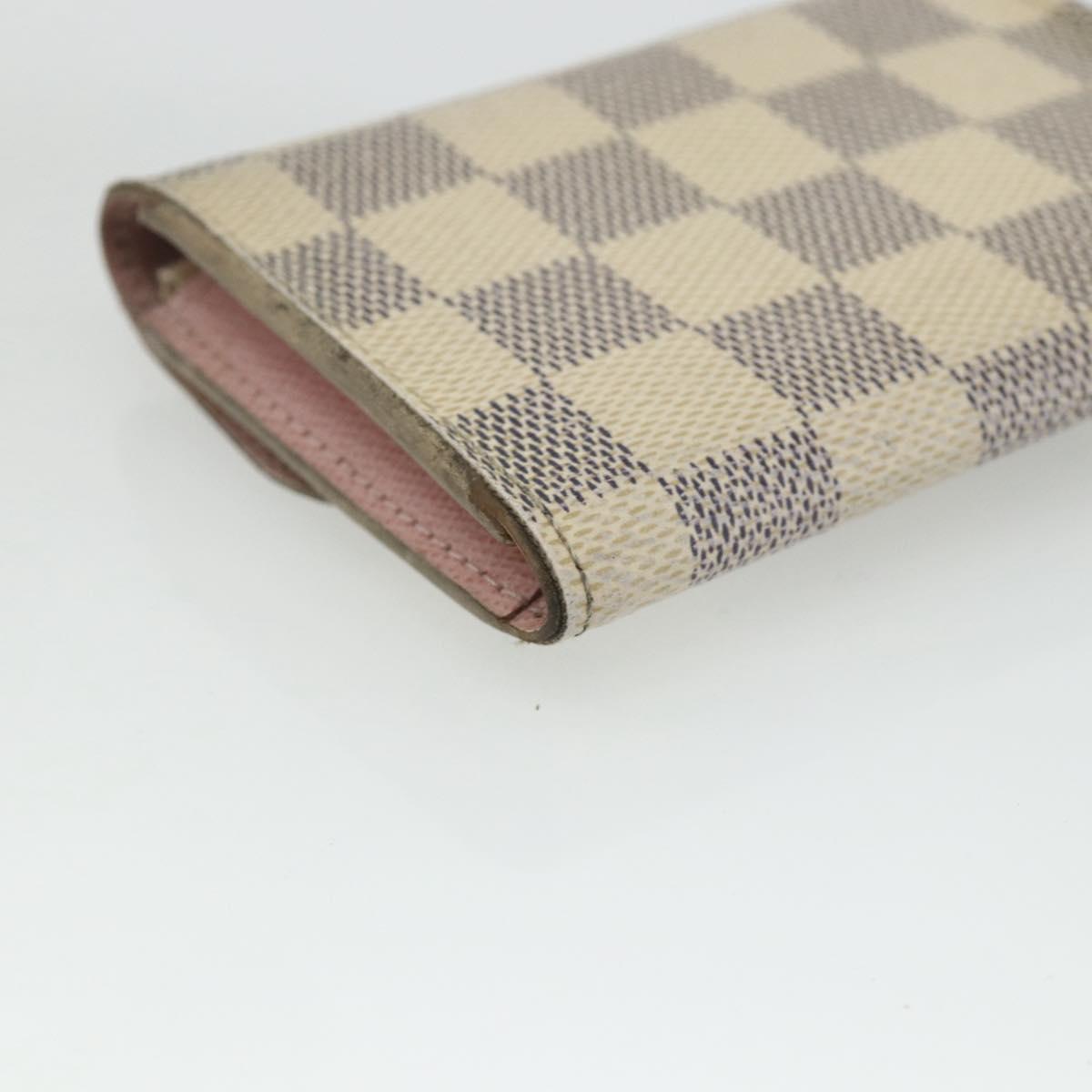 LOUIS VUITTON Damier Azur Porte Monnaie Rosary Coin Purse N61276 LV Auth mr2310