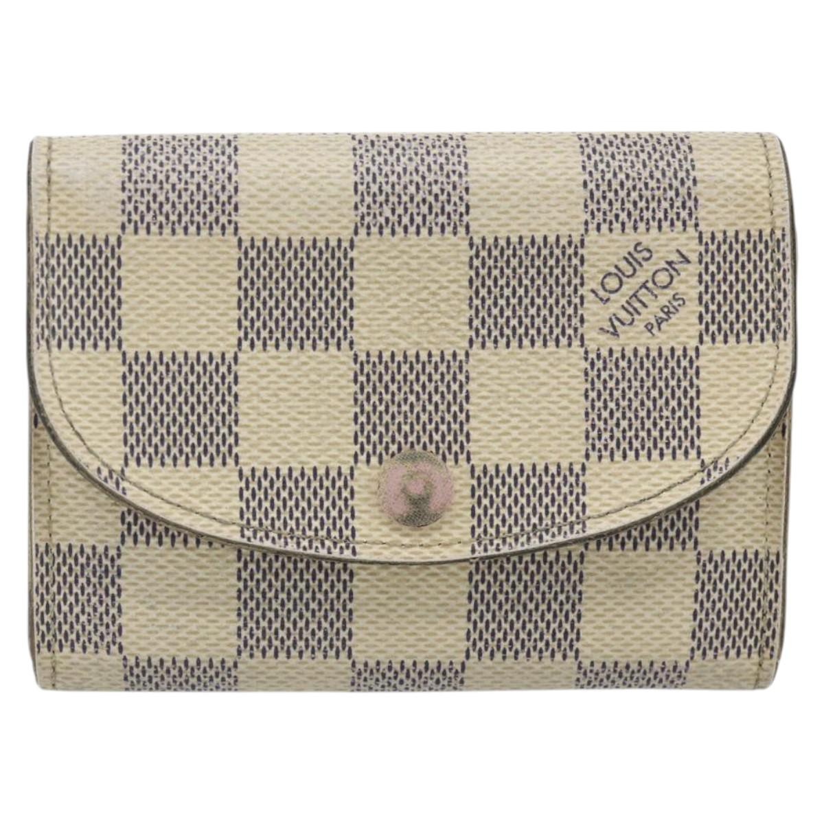 LOUIS VUITTON Damier Azur Porte Monnaie Rosary Coin Purse N61276 LV Auth mr2310