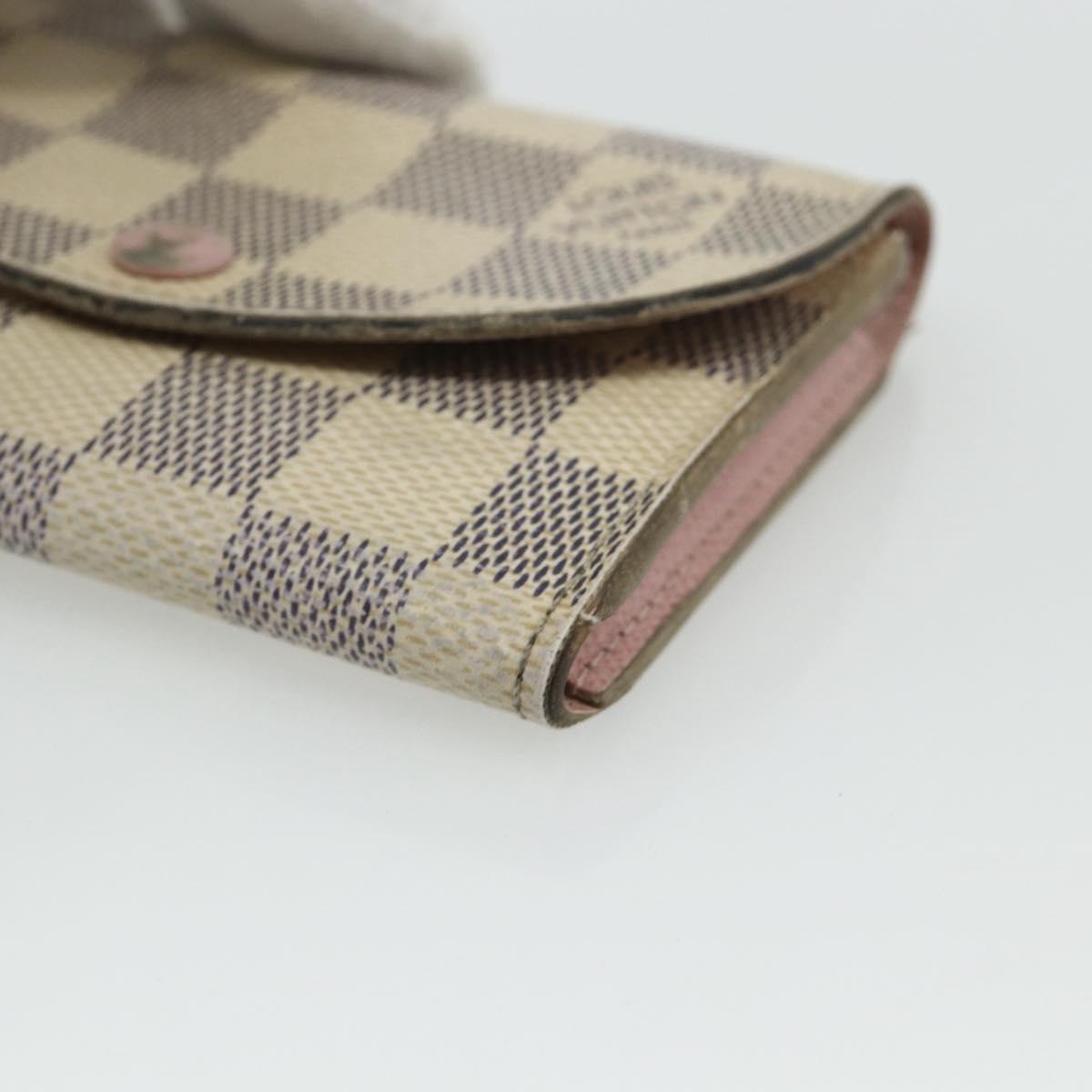 LOUIS VUITTON Damier Azur Porte Monnaie Rosary Coin Purse N61276 LV Auth mr2310