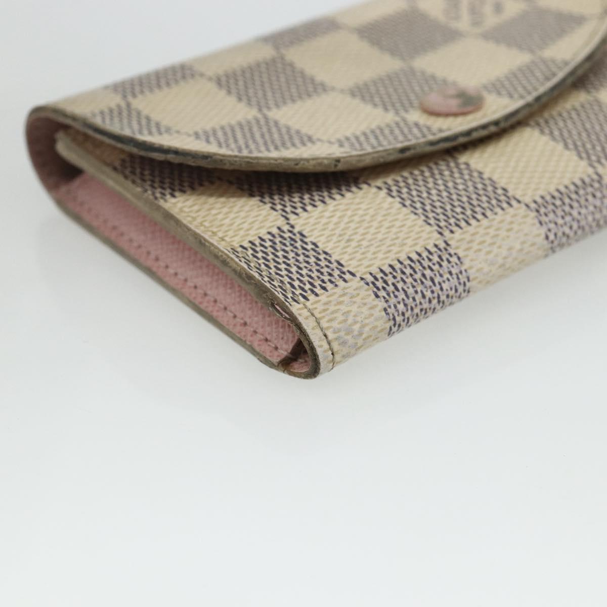 LOUIS VUITTON Damier Azur Porte Monnaie Rosary Coin Purse N61276 LV Auth mr2310