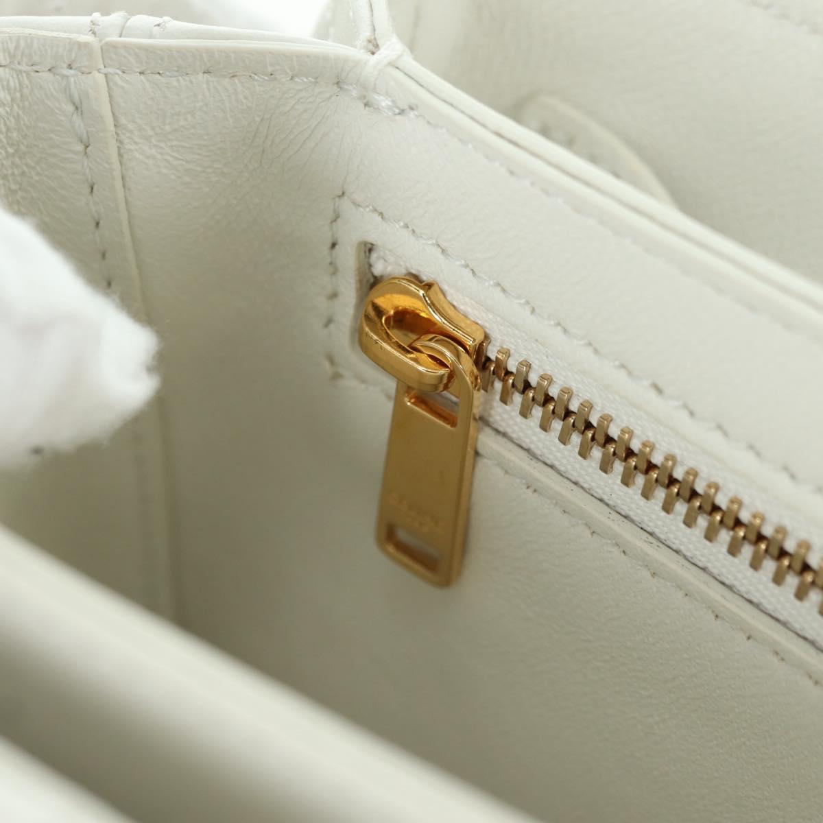 CELINE C Medium Chain Shoulder Bag Leather Black Gold Auth mr2314SAV