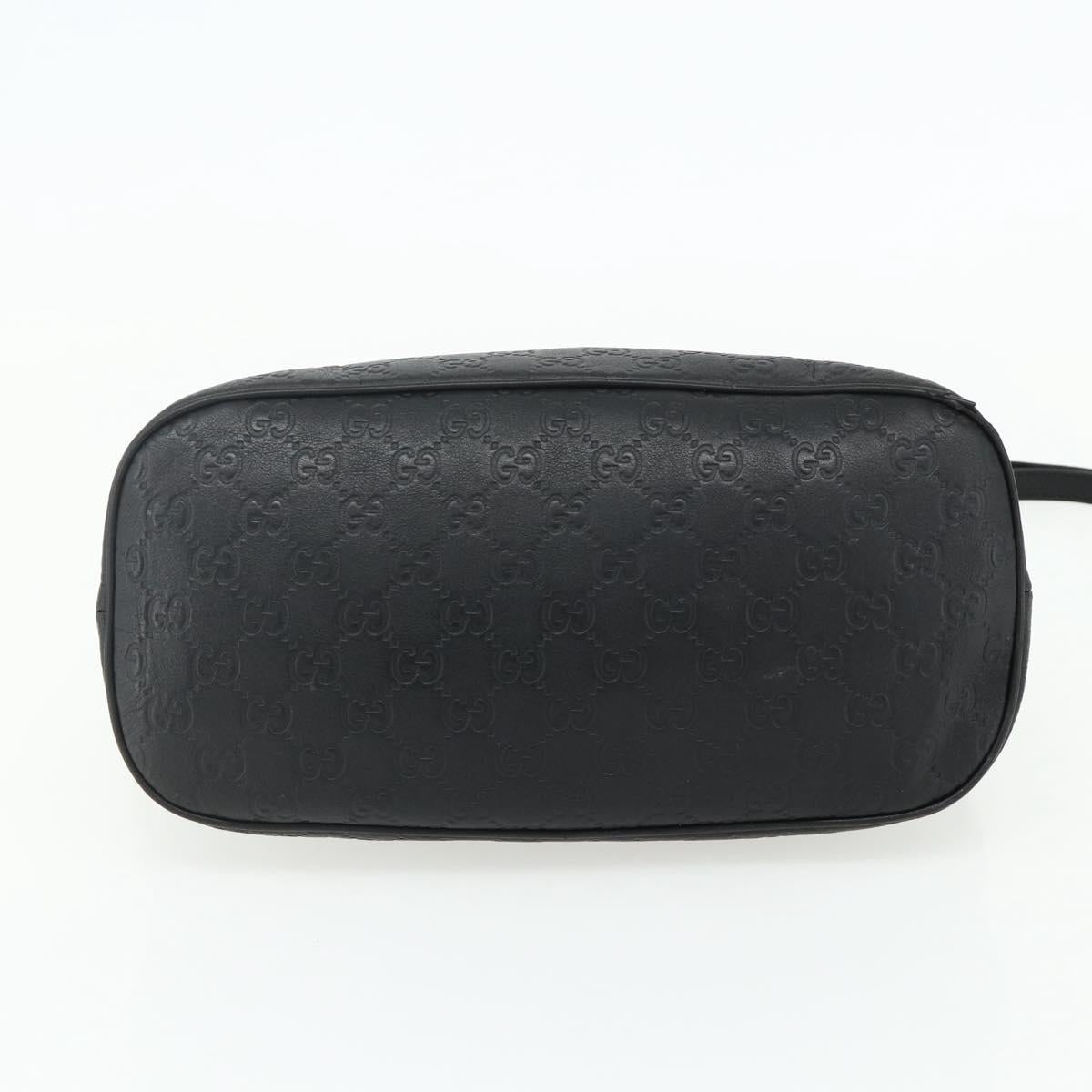 GUCCI GG Canvas Guccissima Hand Bag Leather 2way Black Silver 420023 Auth mr2354