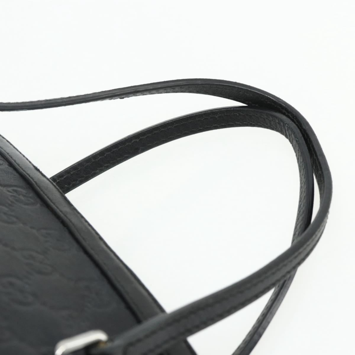 GUCCI GG Canvas Guccissima Hand Bag Leather 2way Black Silver 420023 Auth mr2354
