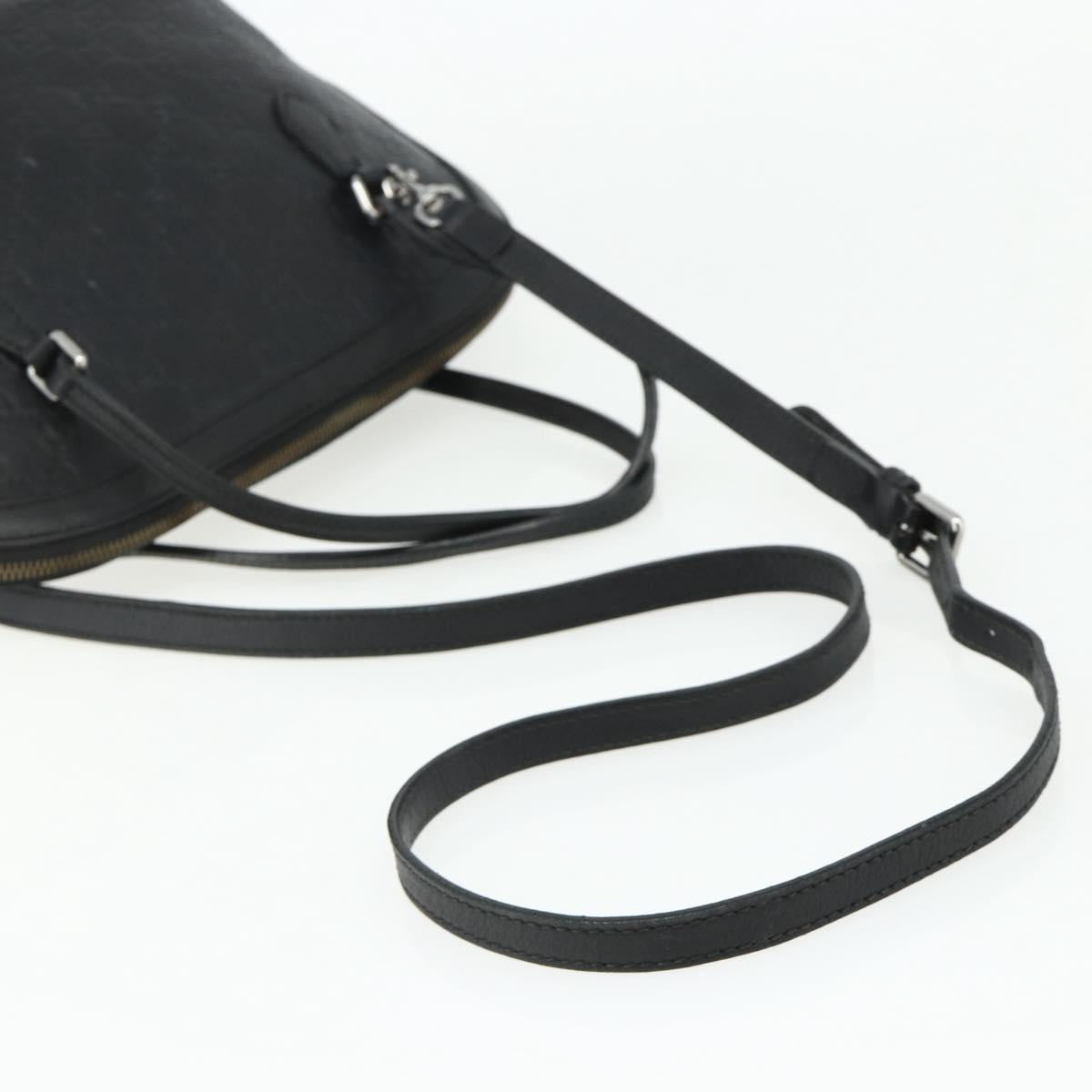 GUCCI GG Canvas Guccissima Hand Bag Leather 2way Black Silver 420023 Auth mr2354