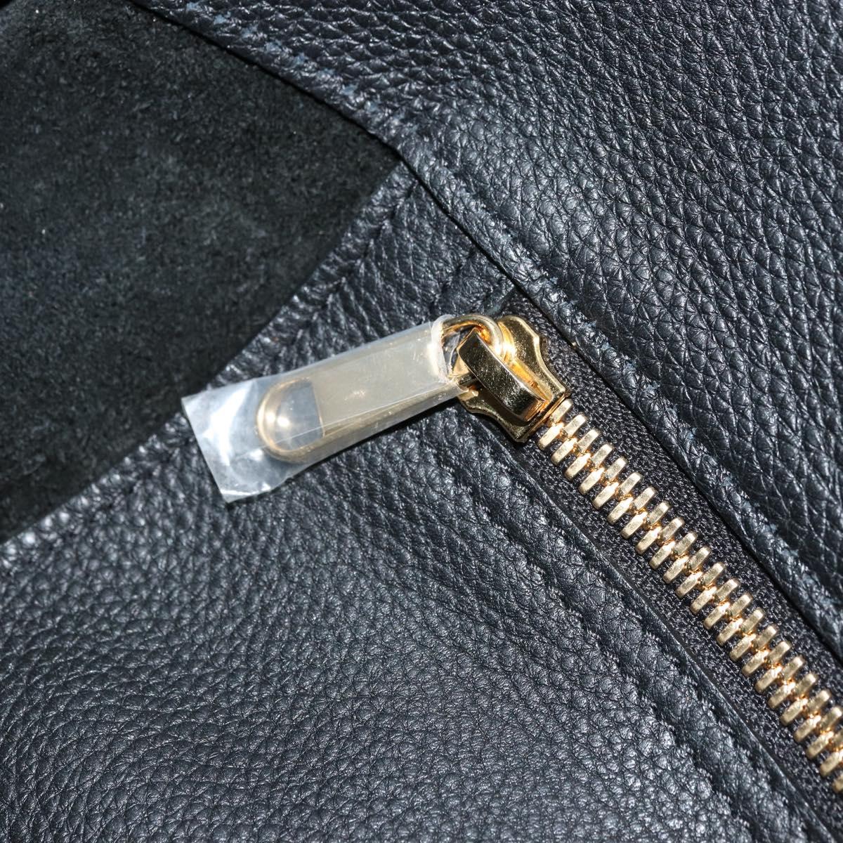 GUCCI Tote Bag Leather 2way Black Gold 674837 Auth mr2372V