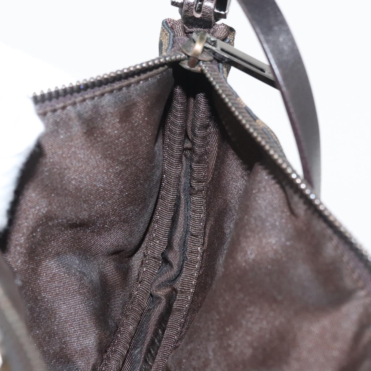 FENDI Zucca Canvas Accessory Pouch Brown Black Auth mr2395A