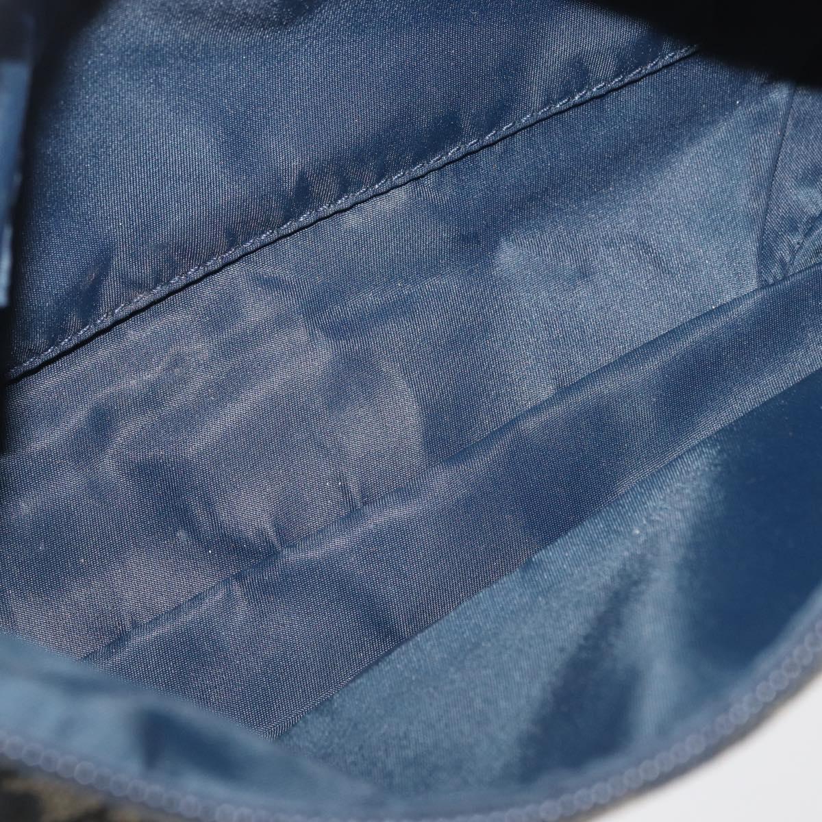 Christian Dior Trotter Canvas Accessory Pouch Navy Silver Auth mr2400