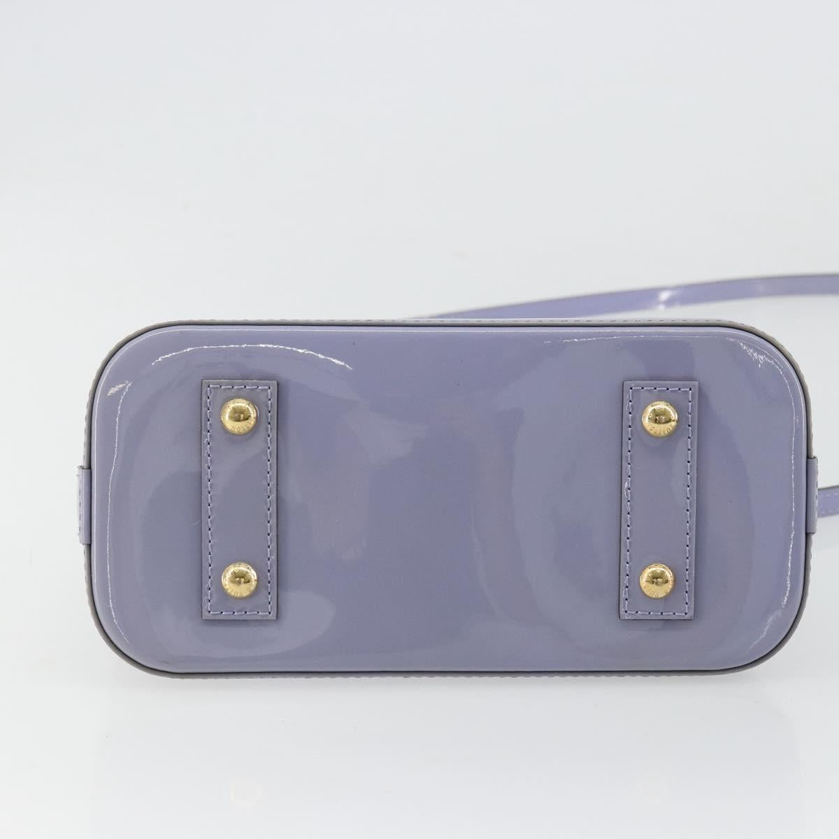 LOUIS VUITTON Monogram Vernis Alma BB Bag 2way Purple Lila M90103 Auth mr2420A