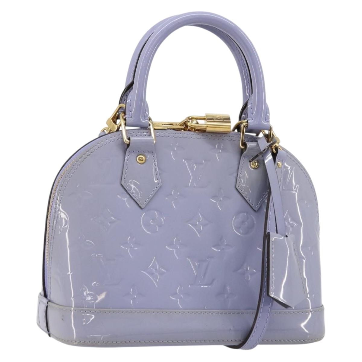 LOUIS VUITTON Monogram Vernis Alma BB Bag 2way Purple Lila M90103 Auth mr2420A