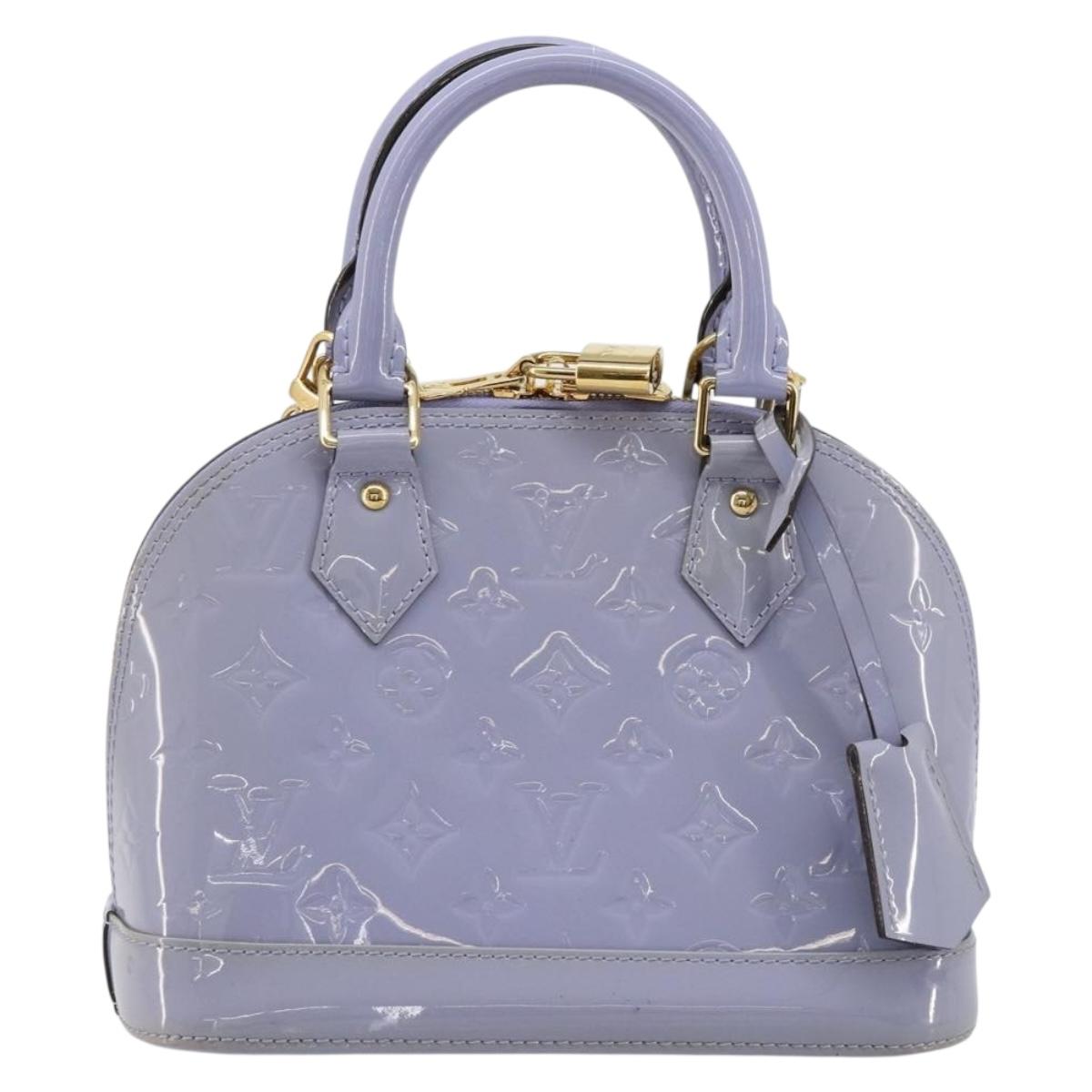 LOUIS VUITTON Monogram Vernis Alma BB Bag 2way Purple Lila M90103 Auth mr2420A